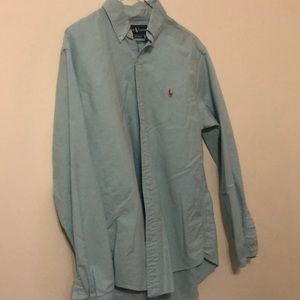 Teal blue men’s Ralph Lauren button down